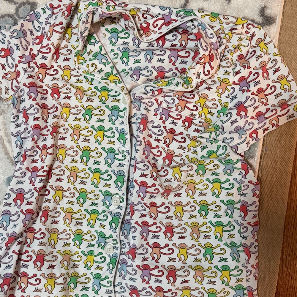 Roberta Roller Rabbit Multicolor Monkey Print Paj… - image 2